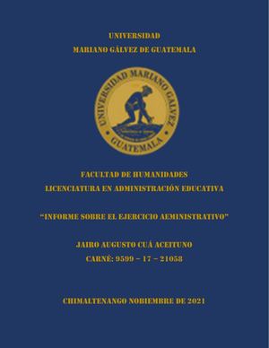 Informe Final Del Ejercicio Administrativo