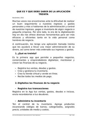 Que Es Y Que Debo Saber De La Aplicación Treinta