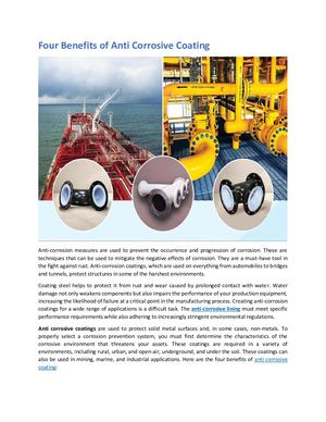 Benefits Of Anti Corrosive Coating