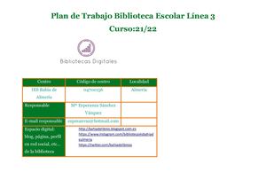 Plan De Trabajo Ies Bahía De Almería Línea 3 Curso 21/22
