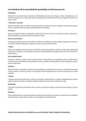 Rúbricas De Evaluación Para Lengua Y Literatura 2021