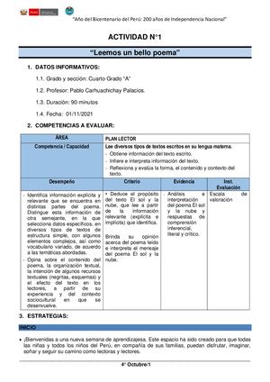 01 De Noviembre Poema Sol Y Nube