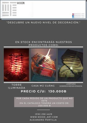 Catálogo lámparas de palitos de helado (wood art"