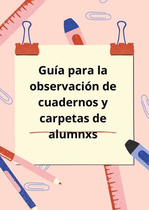 Guía Para La Observación De Cuadernos Y Carpetas De Alumnos Una Fuente Muy Rica Para