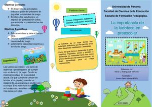 Triptico Ludotecas En Preescolar