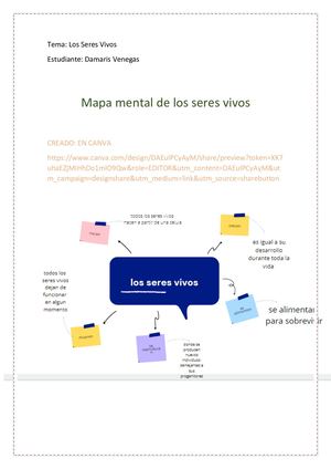 MAPA MENTAL SERES VIVOS