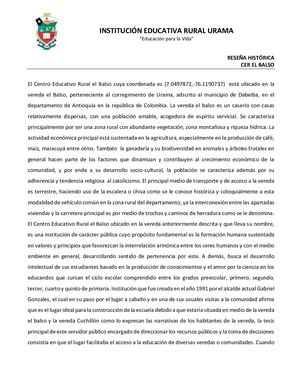 Reseña Histórica El Balso