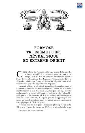 Jolly - Formose, troisième point névralgique en Extrême-Orient (décembre 1954)