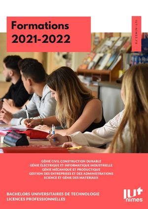 Catalogue De Formations 2021 2022 Iut De Nimes