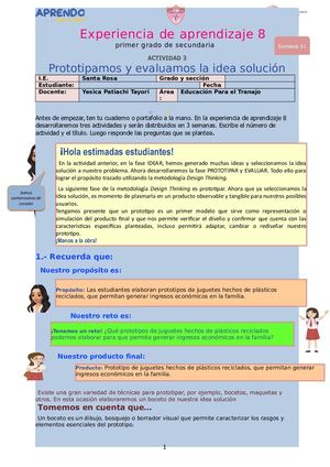 Semana 31 Ept Ficha De Actividades 1ero Str Noviembre