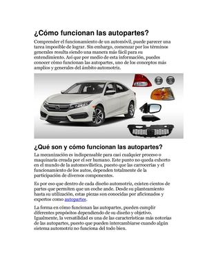 Cómo Funcionan Las Autopartes