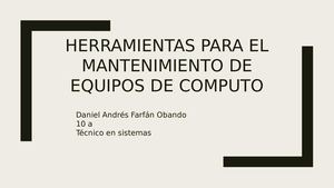 Herramientas Para El Mantenimiento De Equipos De Computo