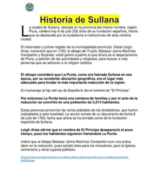 Historia De Sullana