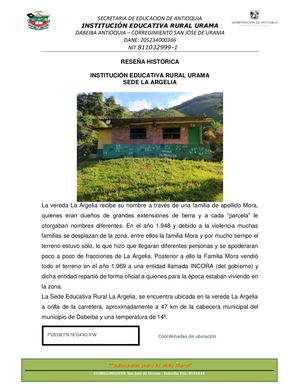 Reseña Histórica la Argelia