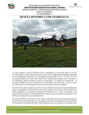 Reseña Histórica Charrascal