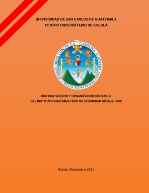 SISTEMATIZACION DEL IGSS, CONSULTORIO Y SALA ANEXA DEL HOSPITAL NACIONAL DE SOLOLÁ