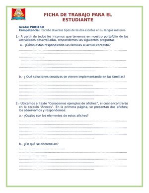 Ficha Del Estudiante 1º