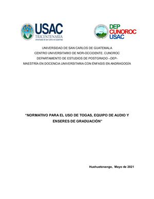 Normativodel Uso De Togas, Equipo De Audio Y Enseres De Graduación Ultima Corrección