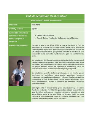 Proyecto Club De Periodismo Completo