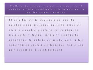 Folleto De Lesiones Mas Comunes En El Trabajo