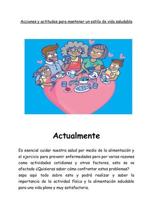 Acciones y actitudes para mantener un estilo de vida saludable