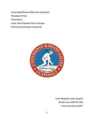 Informe Orientacion Vocacional