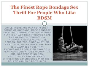 The Finest Rope Bondage Sex Thrill For People