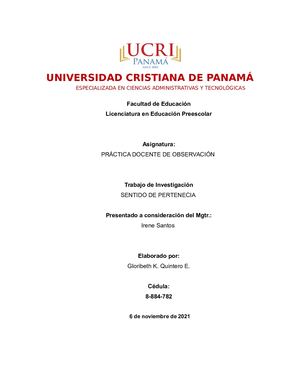 Sentido De Pertenencia