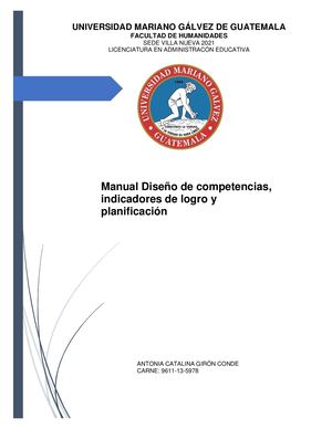 Manual Diseño De Competencias, INDICADORES DE LOGRO Y PLANIFICACIÓN