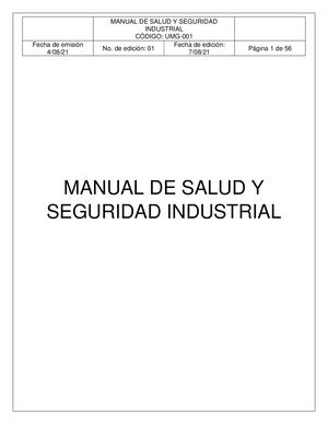 Manual De Salud Y Seguridad Industrial