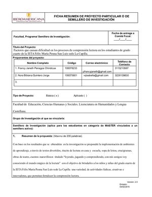 Formato Proyecto De Investigación