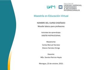 Diseño Instruccional Moodle Básico Para Profesores