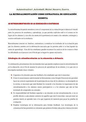 La Retroalimentación Como Estrategia Adaptaciones Curriculares