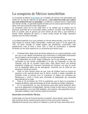 La Conquista De México Tenochtitlan