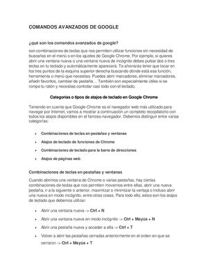 Comandos Avanzados De Google Shirly Sofia Rodriguez