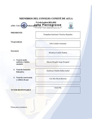 Elección De Comité De Aula