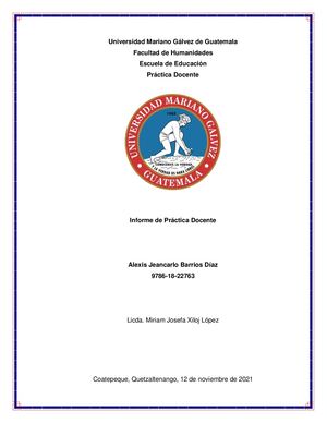 Informe De Prácticas Alexis Barrios