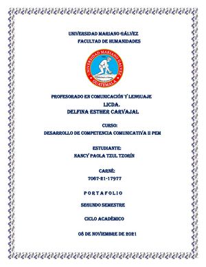 Portafolio Desarrollo de la competencia Comunicativa
