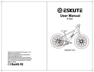 Eskute Voyager Electric Bike User Manual for English Version