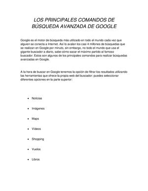 Los Principales Comandos De Búsqueda Avanzada De Google