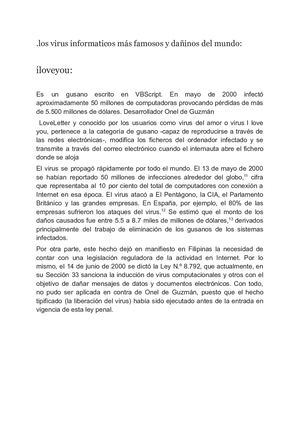 Los Virus Informaticos Más Famosos Y Dañinos Del Mundo