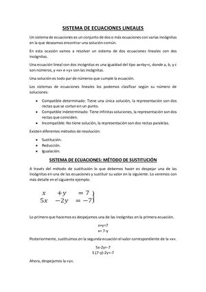 Sistema De Ecuaciones Lineales