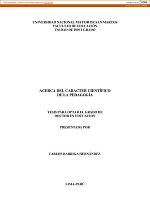 1 Caracter Científico De La Pedagogía
