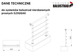 Dane Techniczne - Balustrady Proste LOGGIA Fabrykabalustrad.com