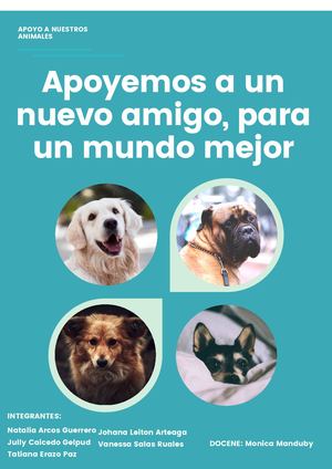Trabajo Final Apoyemos A Un Nuevo Amigo, Para Un Mundo Mejor