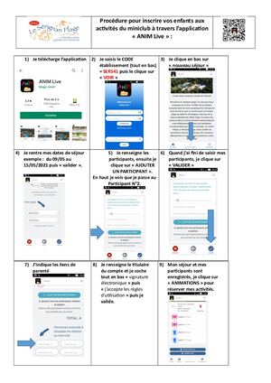 Inscription Mini Club Anim Live