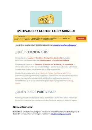 Convocatoria Ciencia Ciencia Clip 2018