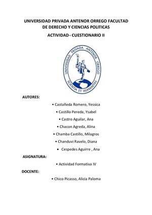 Cuestionario 2 Trabajo Grupal Actividad Formativa