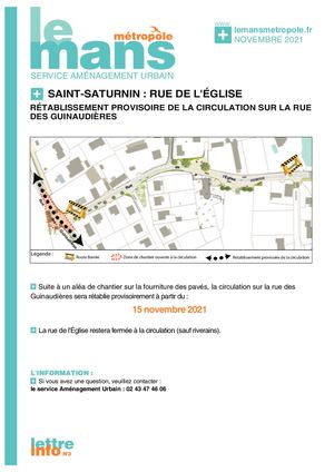 St Saturnin Lettre D'info N°3 Rue De L'eglise 03 11 2021