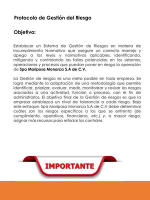 Protocolo Spa Mariposa Monarca SA de CV